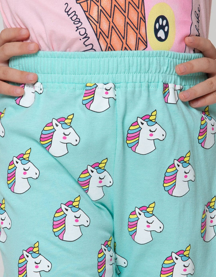 Little M Short Pants Basic Short Print Unicorn Head