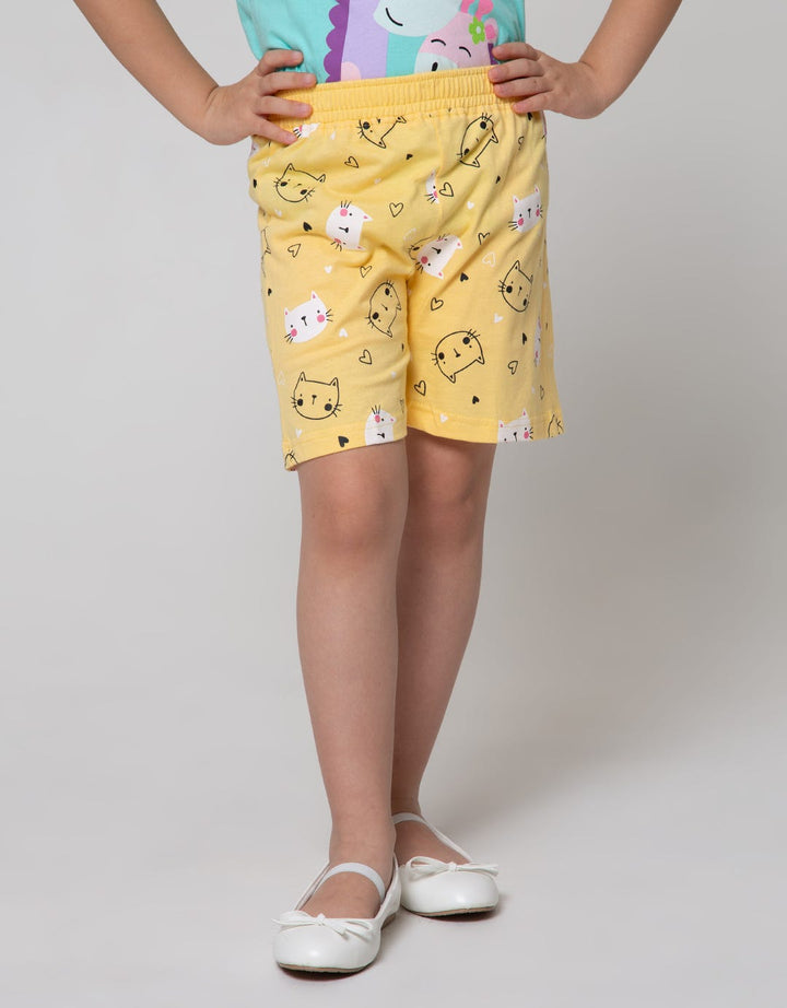 Little M Short Pants Basic Short Print Cat Head