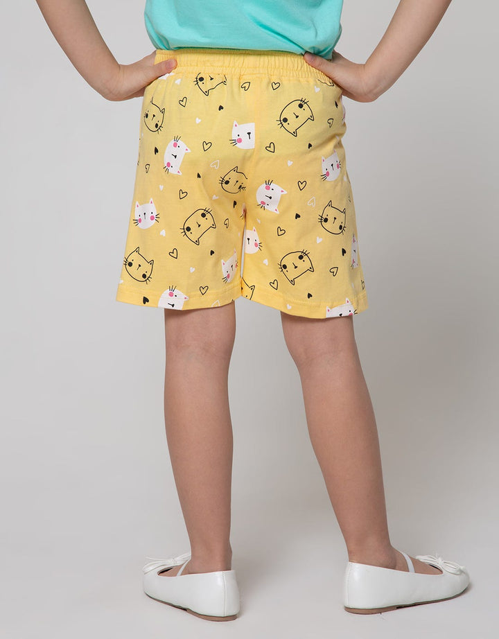 Little M Short Pants Basic Short Print Cat Head