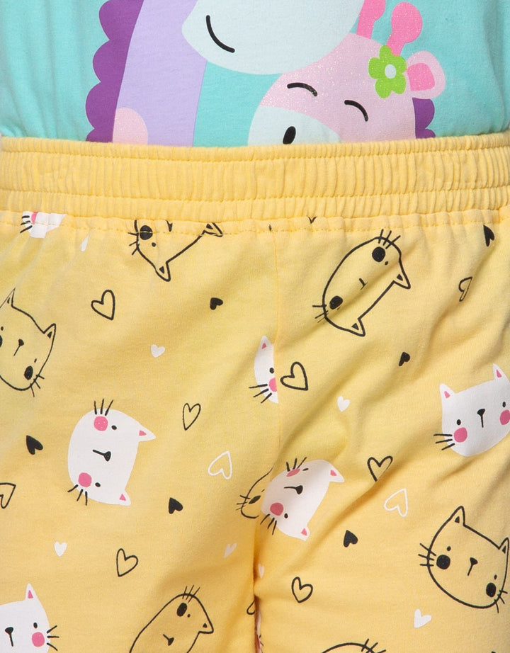 Little M Short Pants Basic Short Print Cat Head
