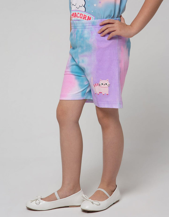Little M Short Pants Tie Dye Sablon Cat