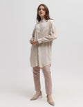 Logo Jeans Mori Khaki Long Sleeve Dress