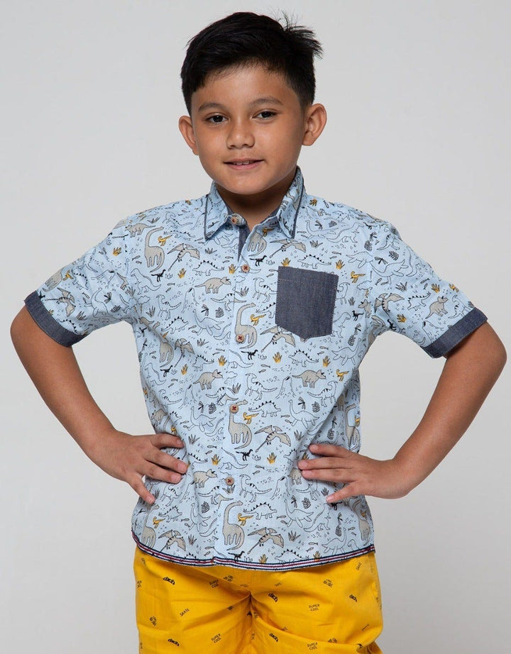 Little M Short Sleeve Shirt Dino