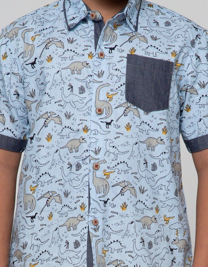 Little M Short Sleeve Shirt Dino