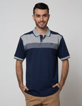 Cole Short Sleeve Polo Shirt Stripe Block Chest