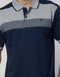 Cole Short Sleeve Polo Shirt Stripe Block Chest