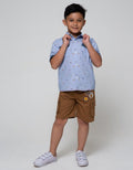 Little M Short Sleeve Kemeja Car Corak