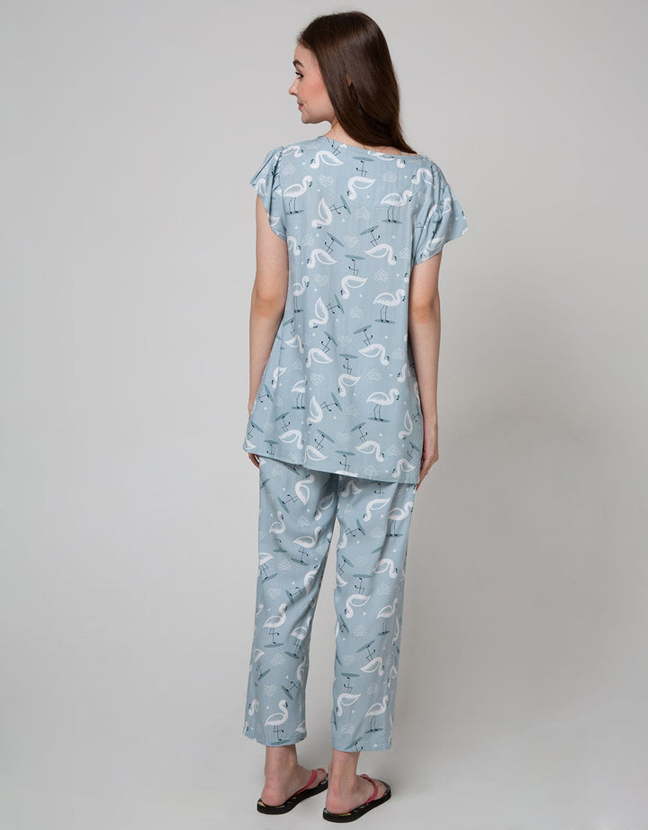 Nevada Short Sleeve Pyjama Pants Heart Minggo