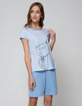 Nevada Short Sleeve Pyjama Shorts Peace Kitty