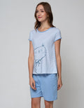 Nevada Short Sleeve Pyjama Shorts Peace Kitty