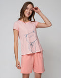 Nevada Short Sleeve Pyjama Shorts Peace Kitty