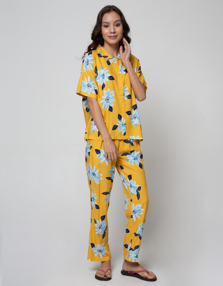 St. Yves Short Sleeve Pyjama Pants Sunflower