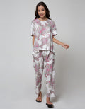 St. Yves Short Sleeve Pyjama Pants Flower Abstrak