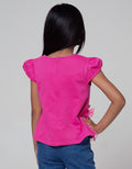Little M Short Sleeve T-Shirt Ss Puff Hand Ruffle Pita Poodle