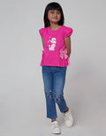 Little M Short Sleeve T-Shirt Ss Puff Hand Ruffle Pita Poodle