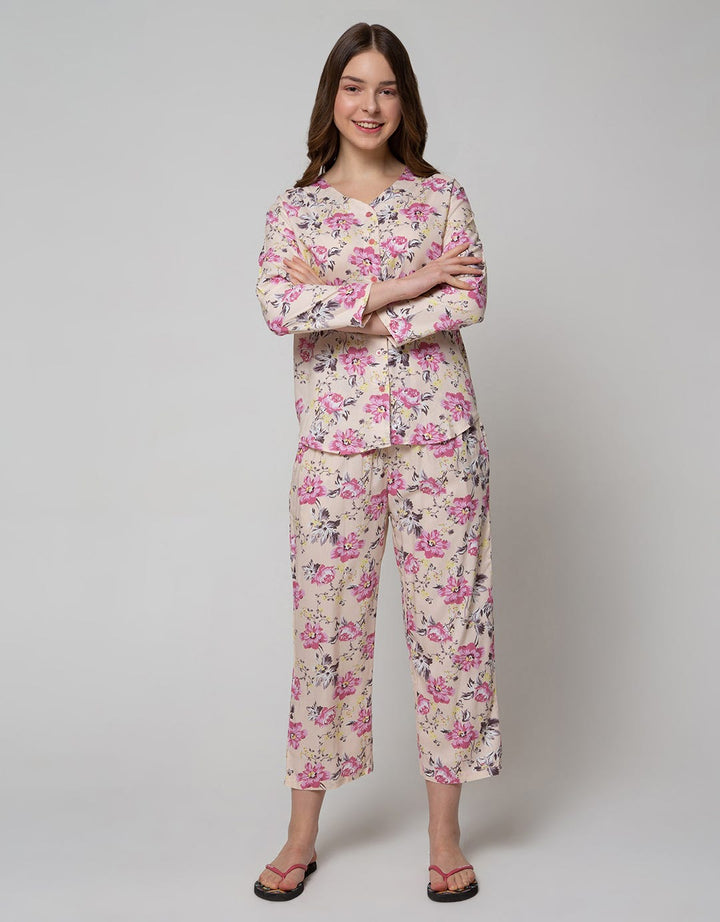 St. Yves Long Sleeve Pyjama Pants Rustic Popy