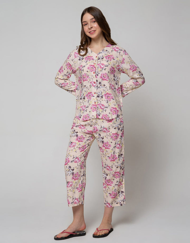 St. Yves Long Sleeve Pyjama Pants Rustic Popy