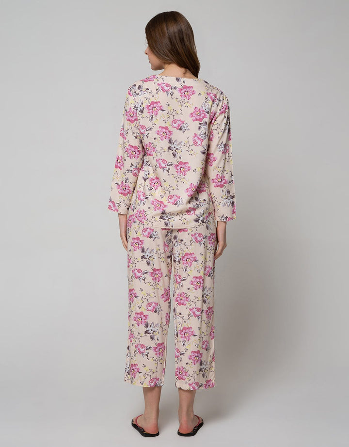 St. Yves Long Sleeve Pyjama Pants Rustic Popy