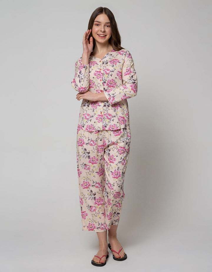 St. Yves Long Sleeve Pyjama Pants Rustic Popy