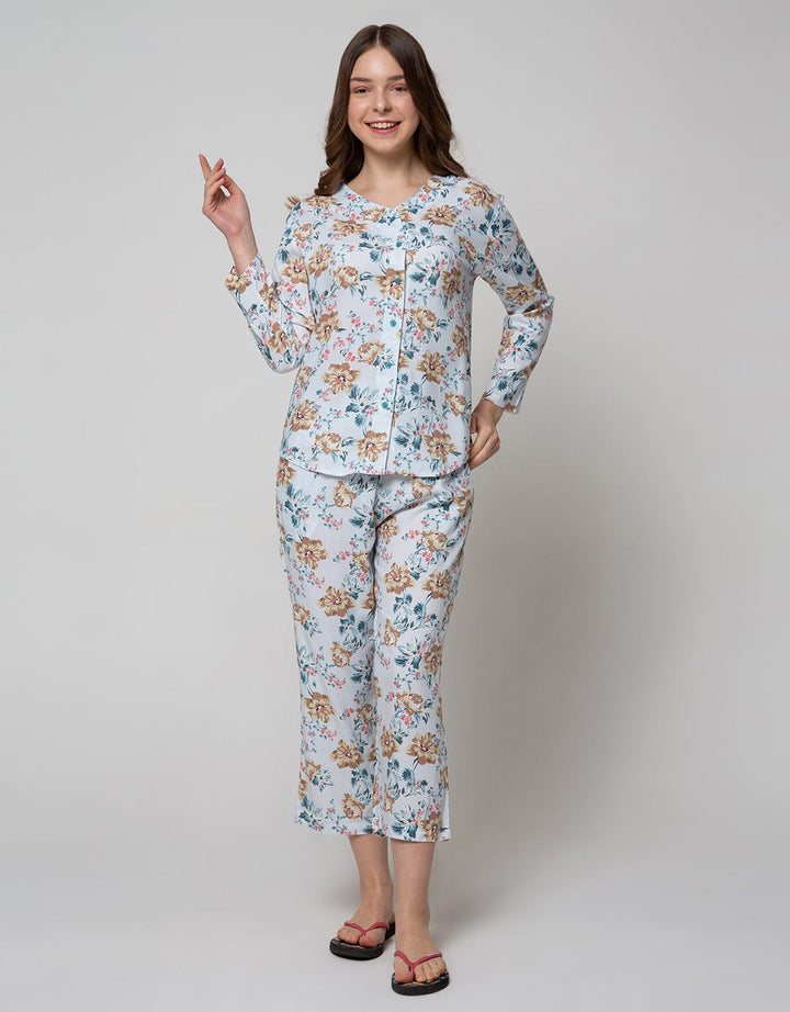 St. Yves Long Sleeve Pyjama Pants Rustic Popy