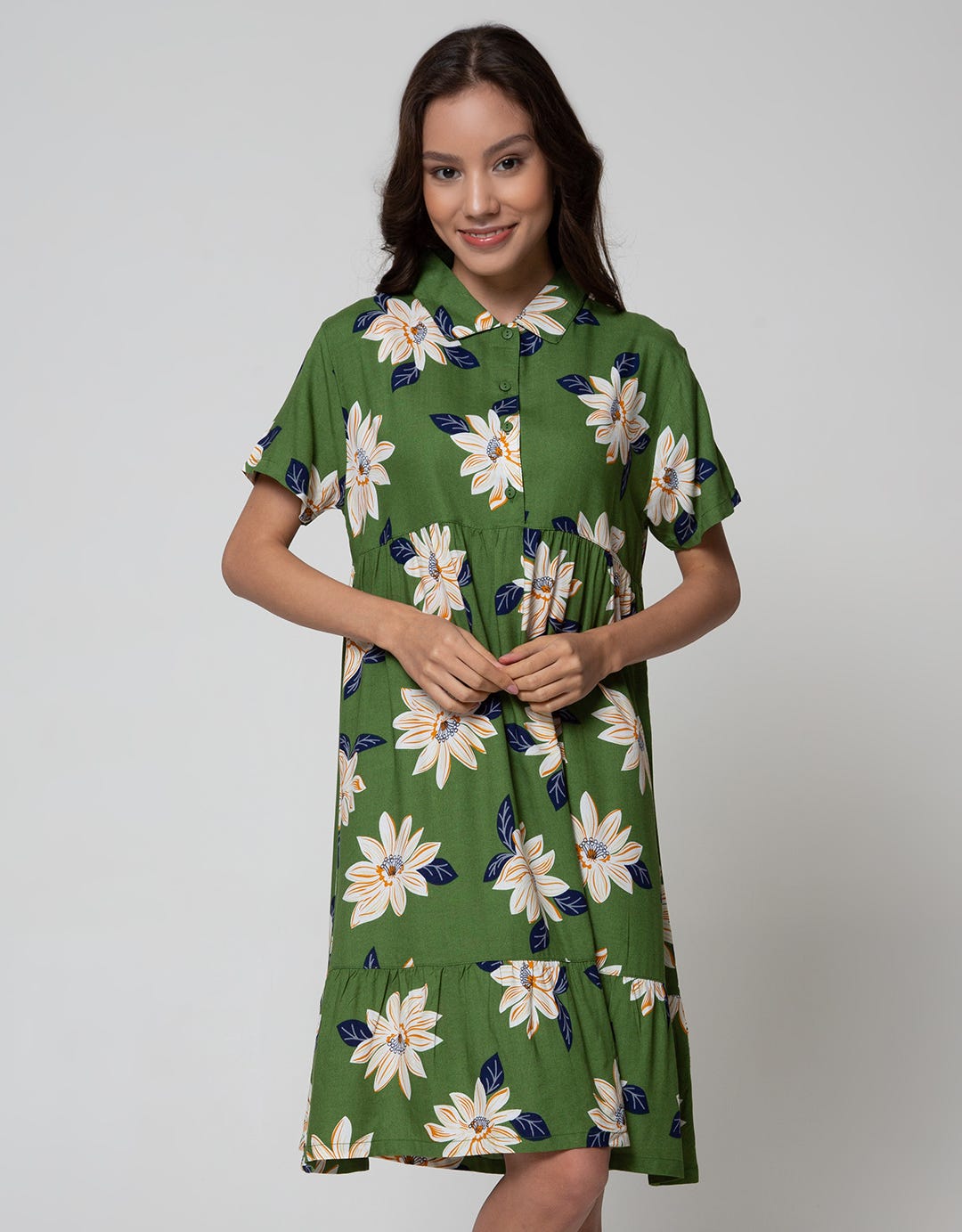 St. Yves Short Sleeve Midi Dress Sunflower 2 Combo