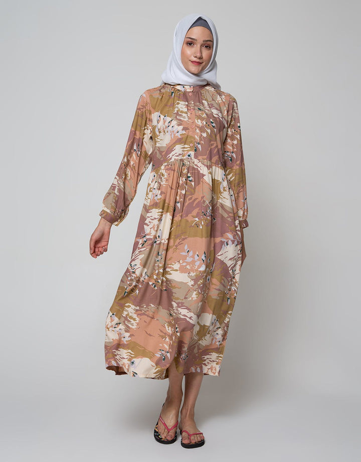 St. Yves Long Sleeve Maxi Dress Army Leaf