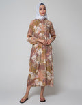 St. Yves Long Sleeve Maxi Dress Army Leaf