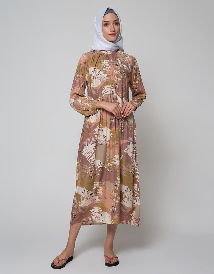 St. Yves Long Sleeve Maxi Dress Army Leaf