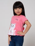 Little M Short Sleeve T-Shirt Cat 3D Hand With Ruffle Back