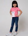 Little M Short Sleeve T-Shirt Cat 3D Hand With Ruffle Back
