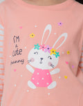 Little M Long Sleeve T-Shirt Rib Print Cat Meow
