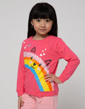 Little M Long Sleeve T-Shirt Rib Rainbow Animal Embroidery