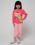Little M Long Sleeve T-Shirt Rib Rainbow Animal Embroidery