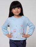Little M T-Shirt Long Sleeve Doodle Paint Balloon Hand Ribbon