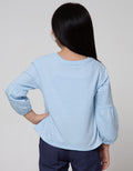 Little M T-Shirt Long Sleeve Doodle Paint Balloon Hand Ribbon
