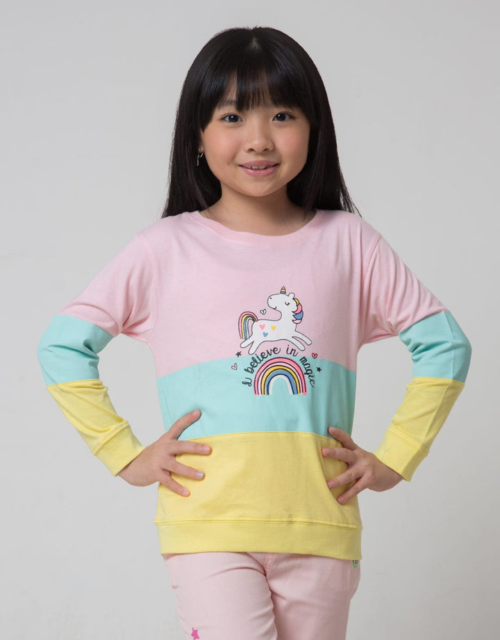 Little M Rainbow Unicorn Kaos Anak Perempuan