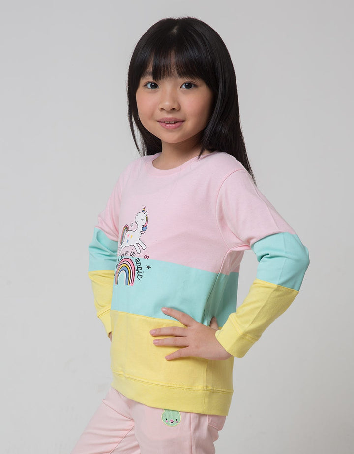 Little M Rainbow Unicorn Kaos Anak Perempuan