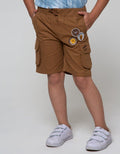 Little M Short Pants Woven Rib Cargo Patch Tiger
