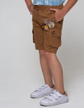 Little M Short Pants Woven Rib Cargo Patch Tiger