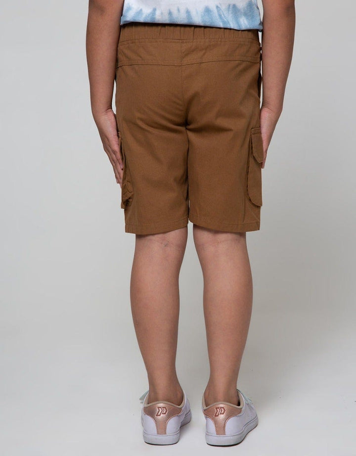Little M Short Pants Woven Rib Cargo Patch Tiger