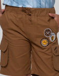 Little M Short Pants Woven Rib Cargo Patch Tiger