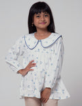 Little M Long Sleeve Shirt Floral Printed Stacked Collar Blouse