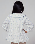 Little M Long Sleeve Shirt Floral Printed Stacked Collar Blouse