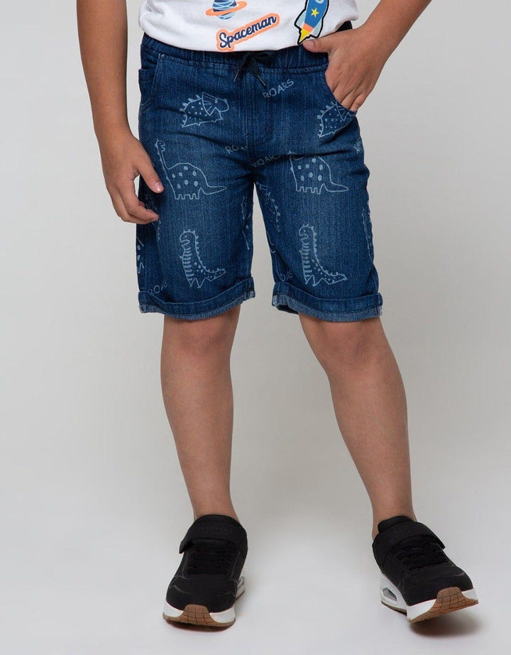 Little M Denim Shorts Karet Dino