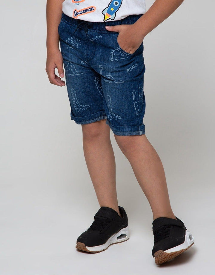 Little M Denim Shorts Karet Dino
