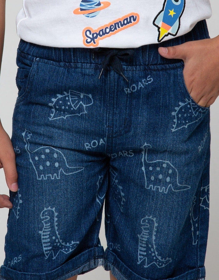 Little M Denim Shorts Karet Dino