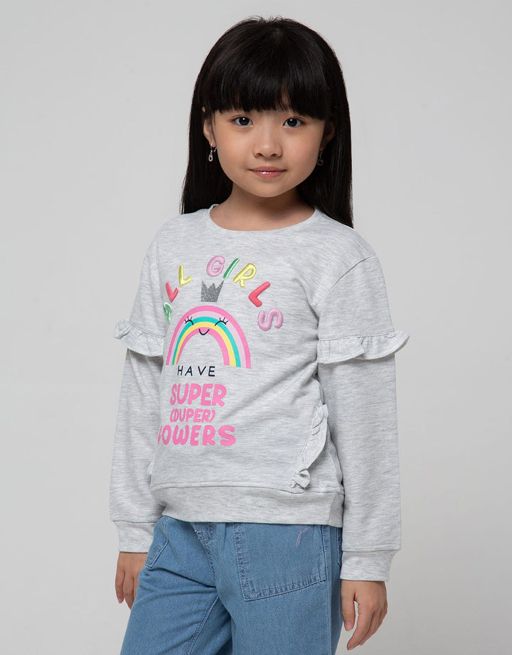 Little M Sweatshirt Rainbow Girl Have Super Power