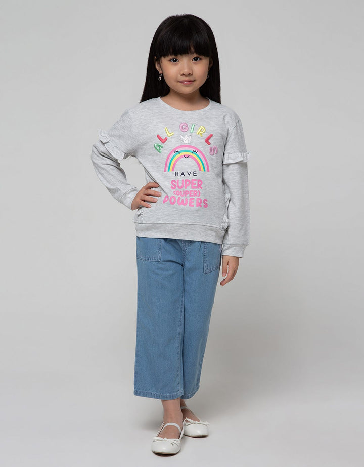 Little M Sweatshirt Rainbow Girl Have Super Power
