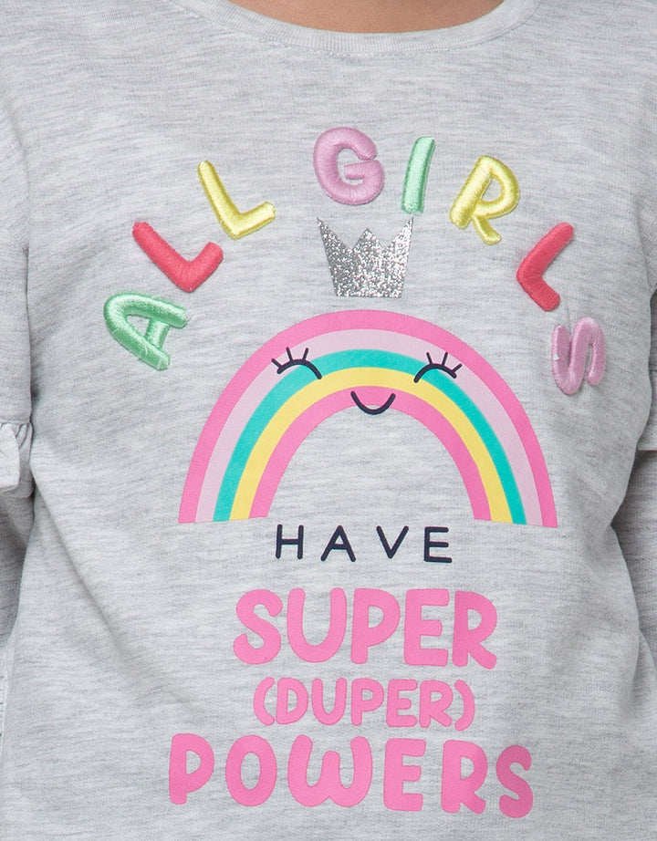 Little M Sweatshirt Rainbow Girl Have Super Power