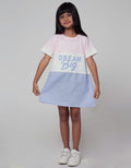 Little M Short Sleeve Midi Dress Short Sleeve Cut N Sewn Chambray Combination
